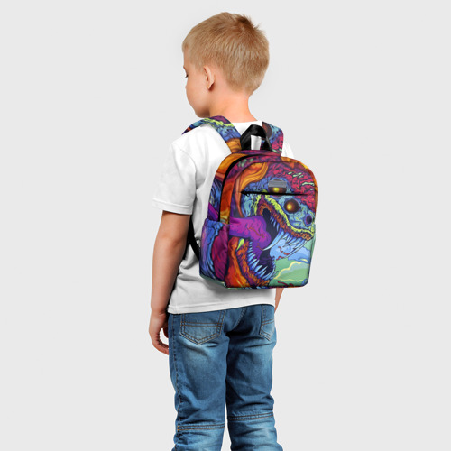 Детский рюкзак 3D с принтом CS GO HYPERBEAST | КС ГО ХАЙПЕРБИСТ, фото на моделе #1