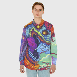 Мужская рубашка oversize 3D CS GO hyperbeast КС Го хайпербист - фото 2