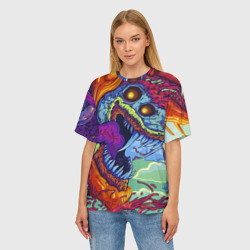 Женская футболка oversize 3D CS GO hyperbeast КС Го хайпербист - фото 2