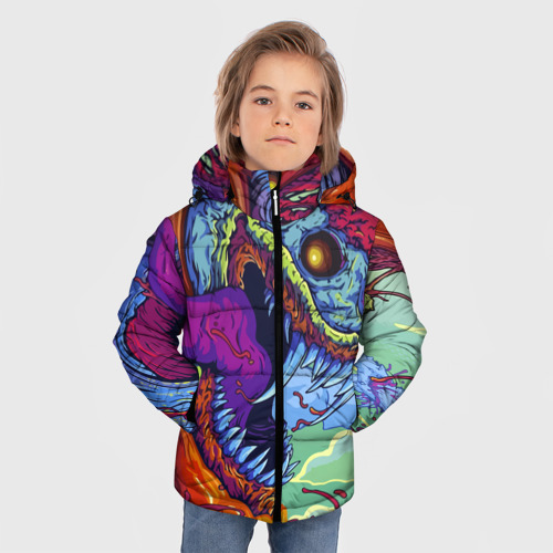 Зимняя куртка для мальчиков 3D с принтом CS GO hyperbeast КС Го хайпербист, фото на моделе #1