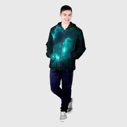 Мужская куртка 3D Неоновый космос neon space - фото 2