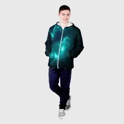Мужская куртка 3D Неоновый космос neon space - фото 2