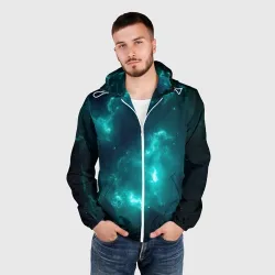 Мужская ветровка 3D Неоновый космос neon space - фото 2