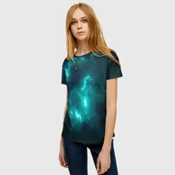 Женская футболка 3D Неоновый космос neon space - фото 2