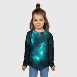 Детский лонгслив 3D Неоновый космос neon space - фото 2