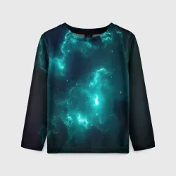 Детский лонгслив 3D Неоновый космос neon space