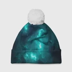 Шапка 3D c помпоном Неоновый космос neon space