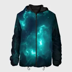 Мужская куртка 3D Неоновый космос neon space