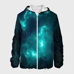 Мужская куртка 3D Неоновый космос neon space
