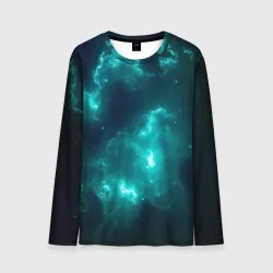 Мужской лонгслив 3D Неоновый космос neon space