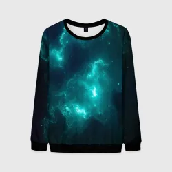 Мужской свитшот 3D Неоновый космос neon space