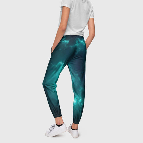 Женские брюки 3D Неоновый космос neon space, цвет 3D печать - фото 4
