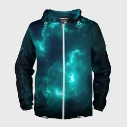 Мужская ветровка 3D Неоновый космос neon space