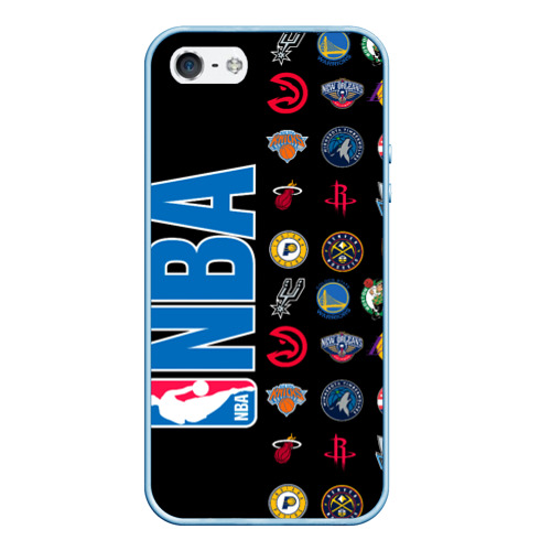 Чехол для iPhone 5/5S матовый NBA Team Logos 1, цвет голубой