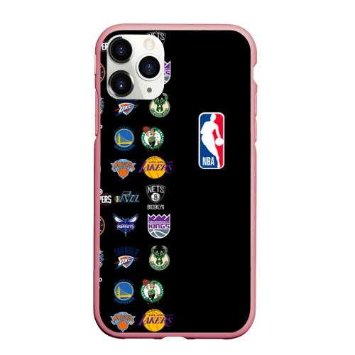 Чехол для iPhone 11 Pro Max матовый NBA Team Logos 2, цвет баблгам