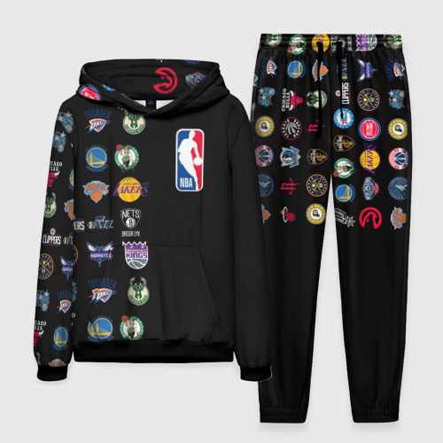 Мужской костюм с толстовкой 3D NBA Team Logos 2, цвет черный