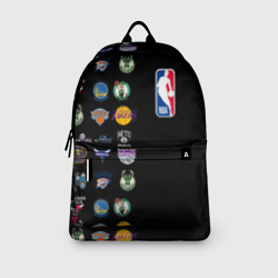 Рюкзак с принтом NBA Team Logos 2 для любого человека, вид спереди №3. Цвет основы: белый