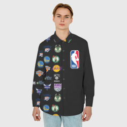 Мужская рубашка oversize 3D NBA Team Logos 2 - фото 2