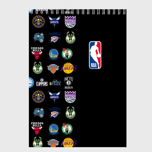 Скетчбук NBA Team Logos 2, цвет белый