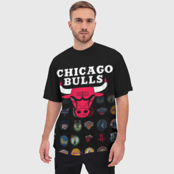 Мужская футболка oversize 3D Chicago Bulls 1 - фото 2