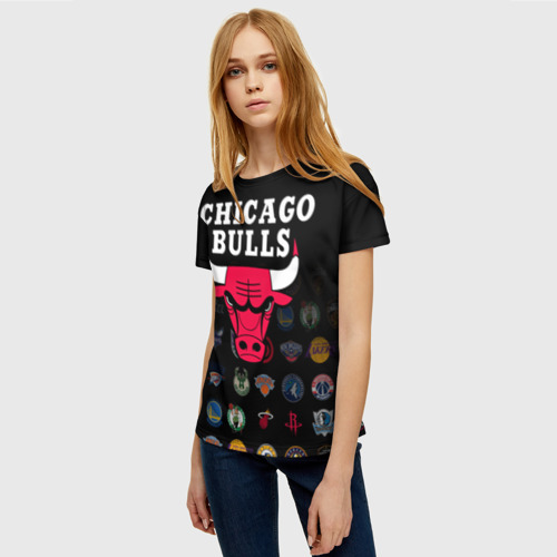 Женская футболка 3D Chicago Bulls 1, цвет 3D печать - фото 3
