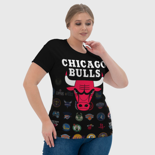 Женская футболка 3D Chicago Bulls 1, цвет 3D печать - фото 6