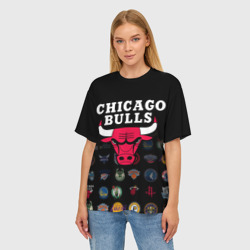 Женская футболка oversize 3D Chicago Bulls 1 - фото 2