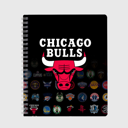 Тетрадь с принтом Chicago Bulls 1, вид спереди №1