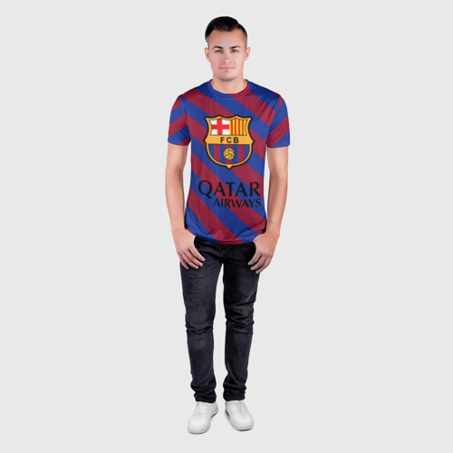 Мужская футболка 3D Slim Barcelona Qatar, цвет 3D печать - фото 4