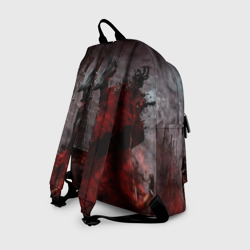 Рюкзак с принтом Bloodborne для любого человека, вид сзади №1. Цвет основы: белый