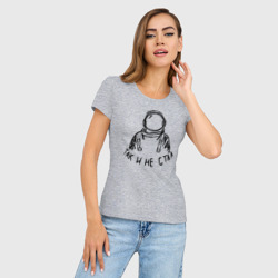 Женская футболка хлопок Slim Так и не стал космонавтом - фото 2