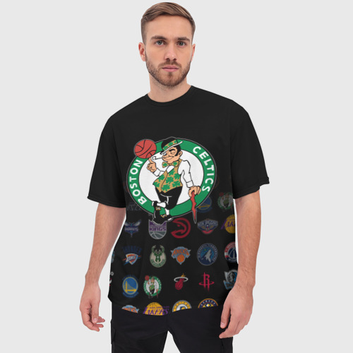 Мужская футболка oversize 3D Boston Celtics 1, цвет 3D печать - фото 3