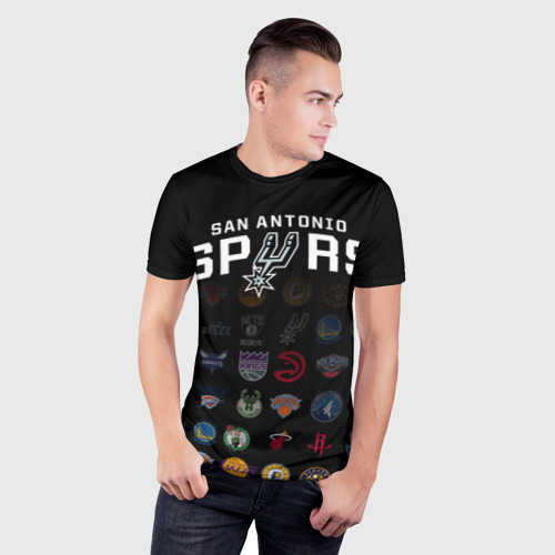 Мужская футболка 3D Slim San Antonio Spurs (2), цвет 3D печать - фото 3