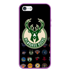 Чехол для iPhone 5/5S матовый Milwaukee Bucks 3