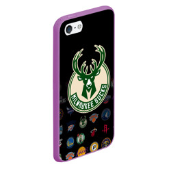 Чехол для iPhone 5/5S матовый Milwaukee Bucks 3 - фото 2