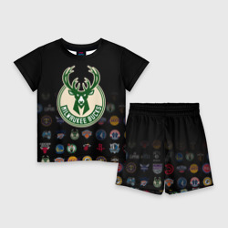 Детский костюм с шортами 3D Milwaukee Bucks 3