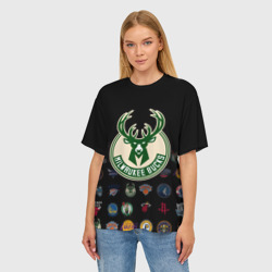 Женская футболка oversize 3D Milwaukee Bucks 3 - фото 2