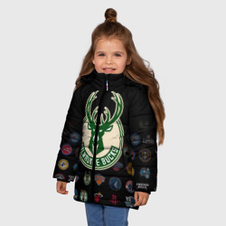 Зимняя куртка для девочек 3D Milwaukee Bucks 3 - фото 2