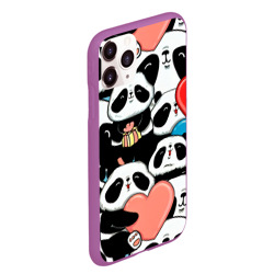 Чехол для iPhone 11 Pro Max матовый Много панд - фото 2