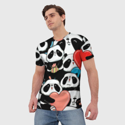 Мужская футболка 3D Много панд - фото 2