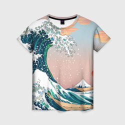 Женская футболка 3D Большая волна в канагаве