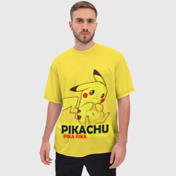 Мужская футболка oversize 3D Pikachu Pika Pika - фото 2