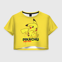 Женская футболка Crop-top 3D Pikachu Pika Pika