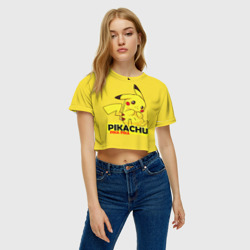 Женская футболка Crop-top 3D Pikachu Pika Pika - фото 2