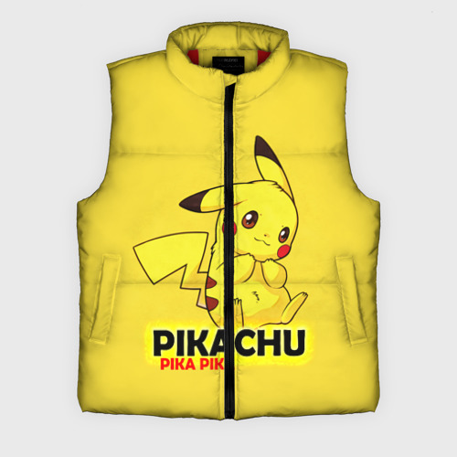 Мужской жилет утепленный 3D Pikachu Pika Pika, цвет красный