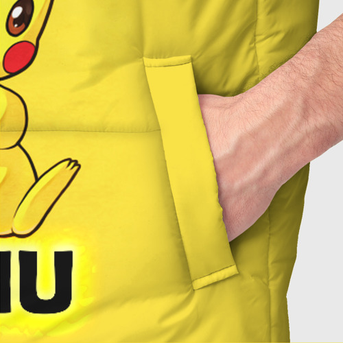 Мужской жилет утепленный 3D Pikachu Pika Pika, цвет красный - фото 6