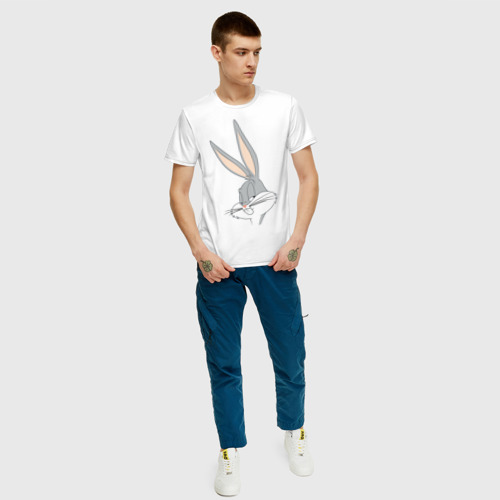 Мужская футболка хлопок Багз Банни, цвет белый - фото 5