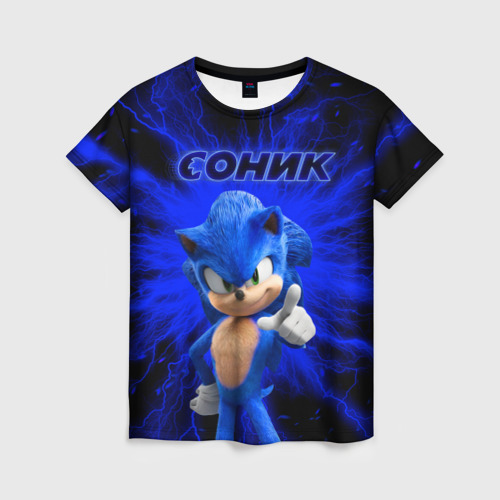 Женская футболка 3D Sonic., цвет 3D печать