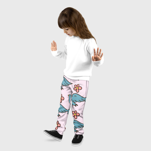 Детские брюки 3D Стайка птиц, цвет 3D печать - фото 3