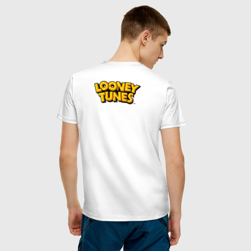 Мужская футболка хлопок Даффи Дак, цвет белый - фото 4